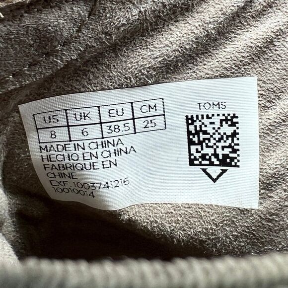 Toms Women's Size 8 Majorca Peep Toe Taupe Suede Perforated Ankle Boots - Picture 12 of 12